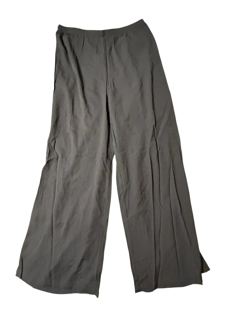 NWT Jaclyn Smith Medium Black Wide Leg Pull On Flowy Elastic Waist Dress Pants